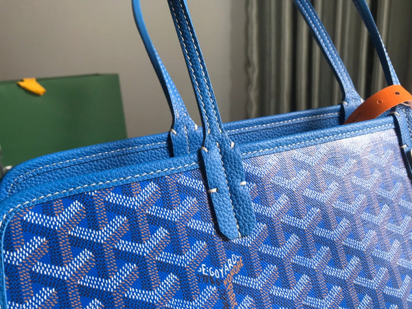 BORSA HARDY PM 40 IN TELA GOYARDINE AZZURRO CIELO E RIFINITURE IN PELLE TAURILLON