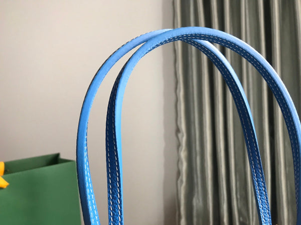 BORSA HARDY PM 40 IN TELA GOYARDINE AZZURRO CIELO E RIFINITURE IN PELLE TAURILLON