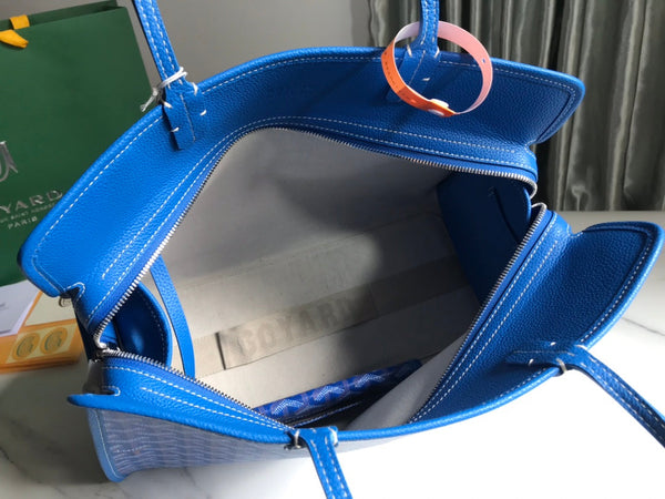 BORSA HARDY PM 40 IN TELA GOYARDINE AZZURRO CIELO E RIFINITURE IN PELLE TAURILLON