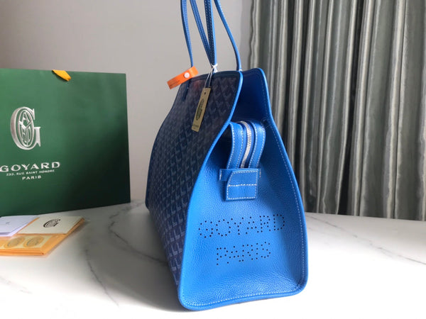 BORSA HARDY PM 40 IN TELA GOYARDINE AZZURRO CIELO E RIFINITURE IN PELLE TAURILLON