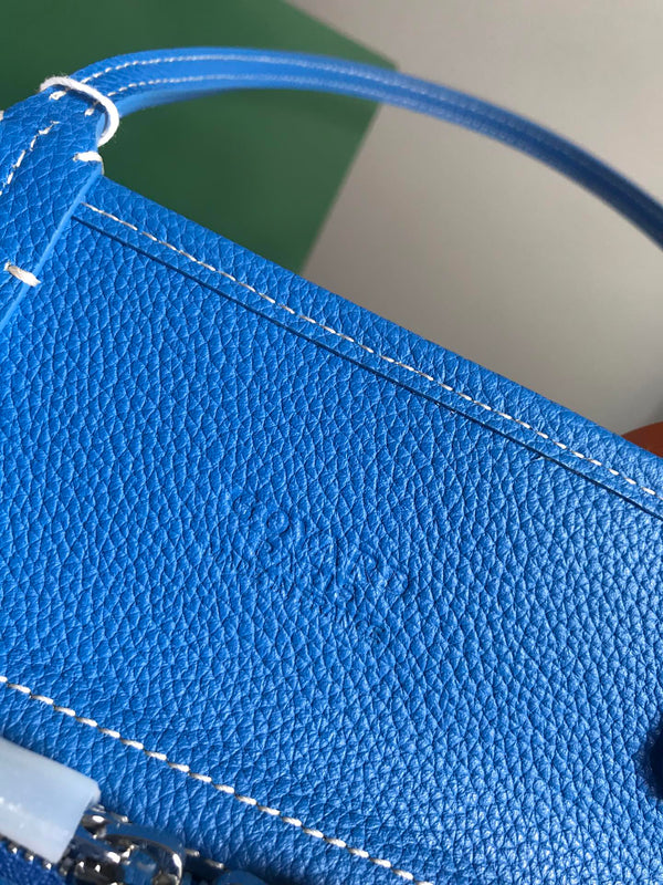 BORSA HARDY PM 40 IN TELA GOYARDINE AZZURRO CIELO E RIFINITURE IN PELLE TAURILLON