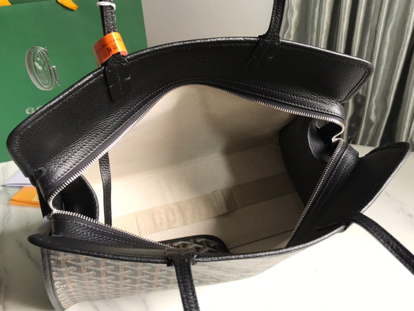 BORSA HARDY PM 40 IN TELA GOYARDINE NERA E RIFINITURE IN PELLE TAURILLON