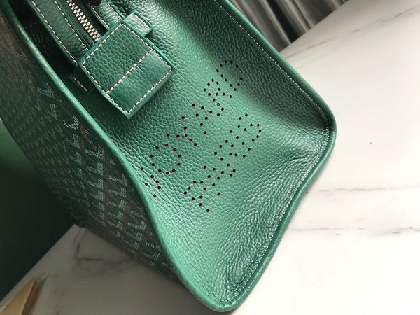 BORSA HARDY PM 40 IN TELA GOYARDINE VERDE E RIFINITURE IN PELLE TAURILLON