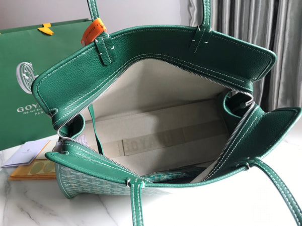 BORSA HARDY PM 40 IN TELA GOYARDINE VERDE E RIFINITURE IN PELLE TAURILLON