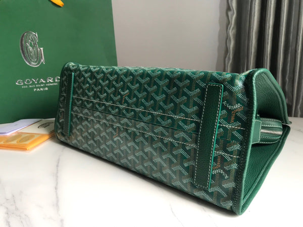 BORSA HARDY PM 40 IN TELA GOYARDINE VERDE E RIFINITURE IN PELLE TAURILLON