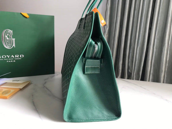 BORSA HARDY PM 40 IN TELA GOYARDINE VERDE E RIFINITURE IN PELLE TAURILLON