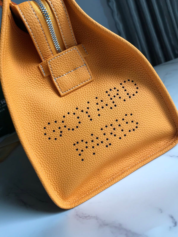 BORSA HARDY PM 40 IN TELA GOYARDINE GIALLA E RIFINITURE IN PELLE TAURILLON