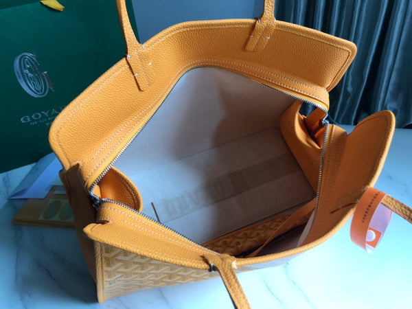 BORSA HARDY PM 40 IN TELA GOYARDINE GIALLA E RIFINITURE IN PELLE TAURILLON