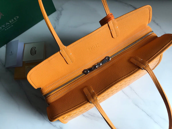 BORSA HARDY PM 40 IN TELA GOYARDINE GIALLA E RIFINITURE IN PELLE TAURILLON