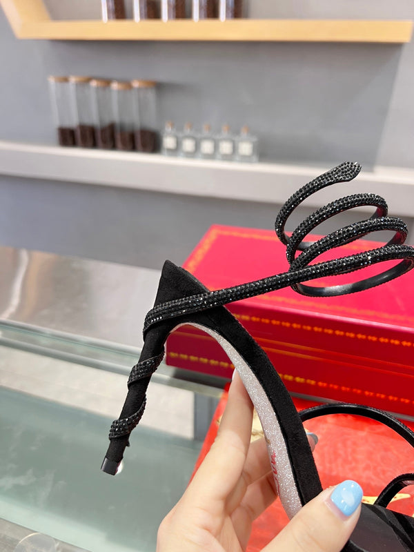 RC Heavy Industry Snake-Shape Black Silk Creole Rhinestones 251004