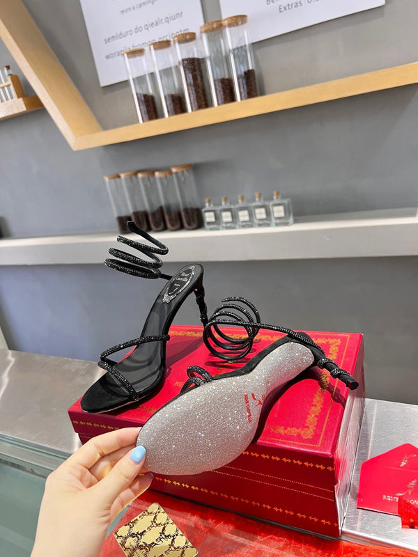 RC Heavy Industry Snake-Shape Black Silk Creole Rhinestones 251004