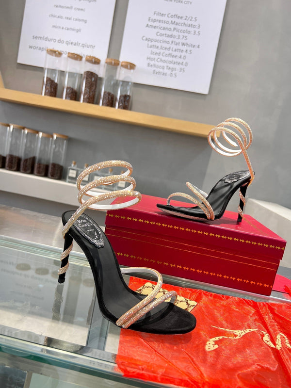 RC Heavy Industry Snake-Shape Black Gold Silk Creole Rhinestones 251005