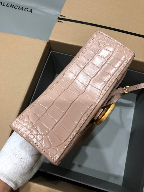 Balenciaga Hourglass bag nude crocodile skin