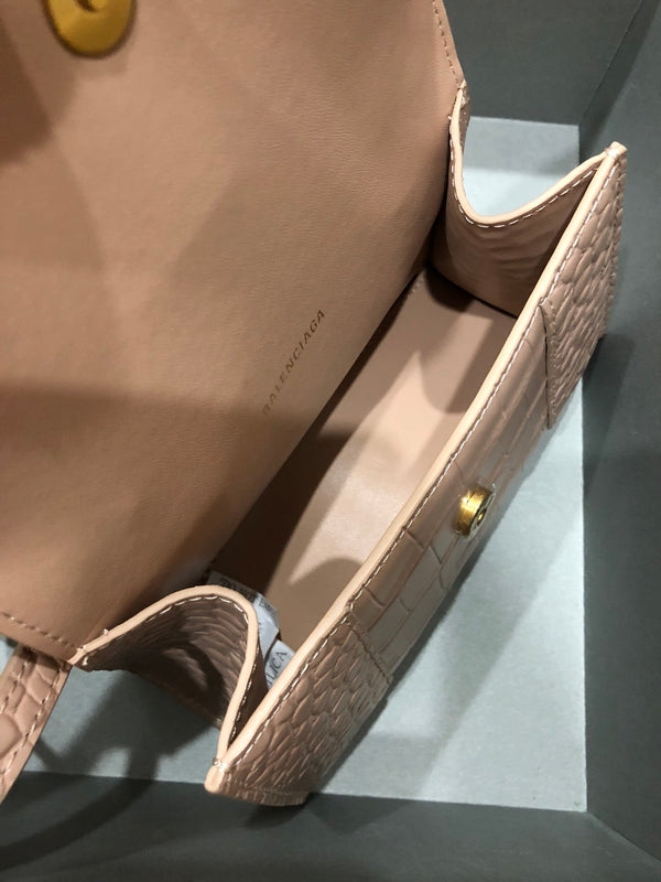 Balenciaga Hourglass bag nude crocodile skin