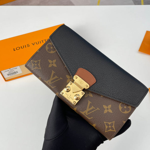 LV M58415 Pallas Wallet Black Monogram Canvas 221565