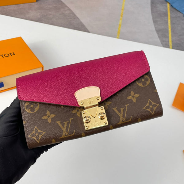 LV M58413 Pallas Wallet Purple-red Monogram Canvas 221567