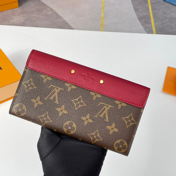LV M58413 Pallas Wallet Burgundy Monogram Canvas 221570