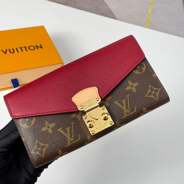 LV M58413 Pallas Wallet Burgundy Monogram Canvas 221570