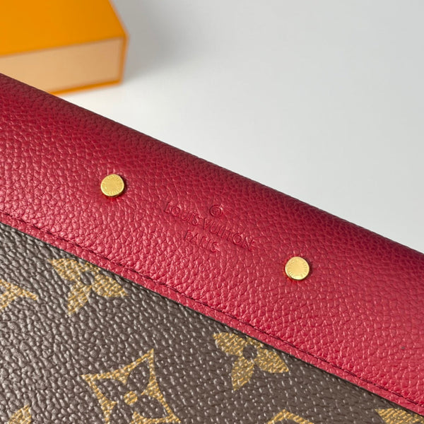 LV M58413 Pallas Wallet Burgundy Monogram Canvas 221570