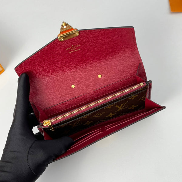 LV M58413 Pallas Wallet Burgundy Monogram Canvas 221570