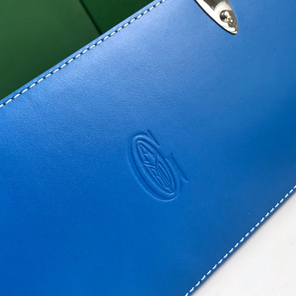 BORSA SAÏGON PM 28 IN TELA GOYARDINE BLU CURIOSO E PELLE DI VITELLO