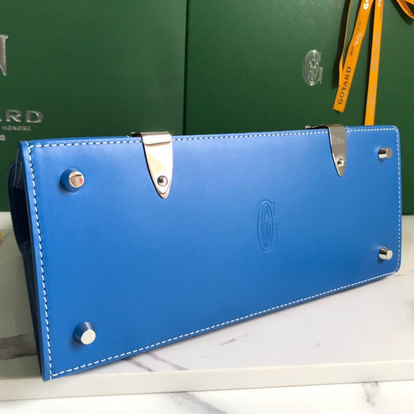 BORSA SAÏGON PM 28 IN TELA GOYARDINE BLU CURIOSO E PELLE DI VITELLO