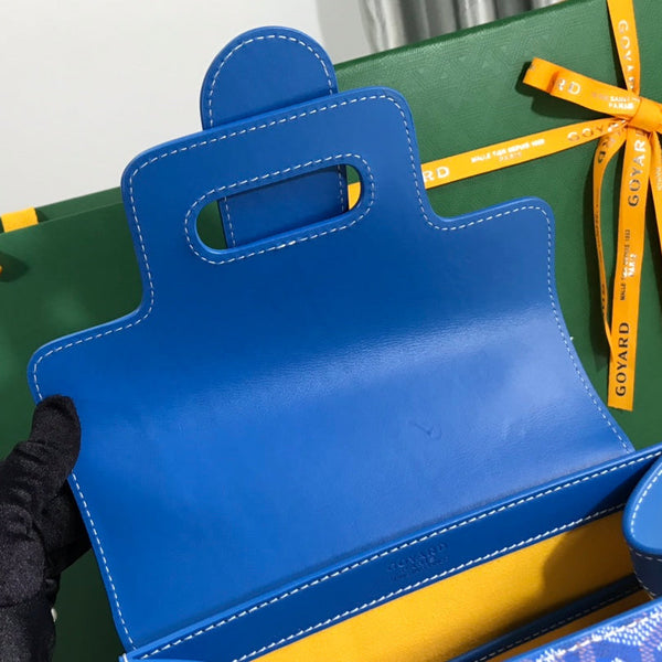 BORSA SAÏGON PM 28 IN TELA GOYARDINE BLU CURIOSO E PELLE DI VITELLO