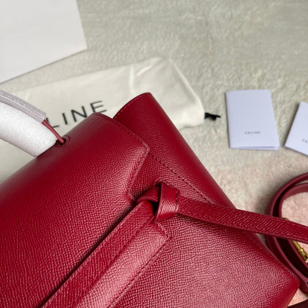 SAC POISSON 24 CUIR DE VACHETTE ROUGE CERISE
