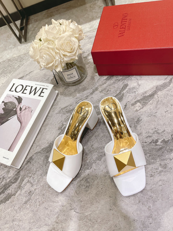 Valentino 25 Mid Heel Mules Calfskin