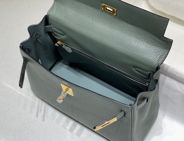 HM KELLY 28CM GRIGIO SCURO TOGO GOLD HARDWARE