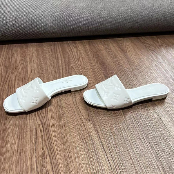 LV Neo Revival Flat Mule 15mm White Cowhide