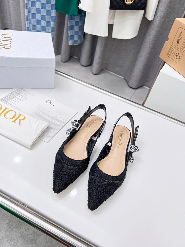 CD 25 J'Adior Slingback Flat Mesh Fabric 237966