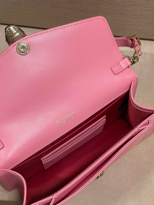 Serpenti Forever East-West Shoulder Bag 22cm Pink Cafskin GHW 188473