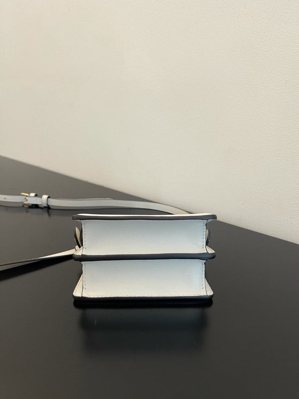 FENDI PEEKABOO ISEEU MICRO 12 BAG IN WHITE CALFSKIN WITH GOLD HARDWARE