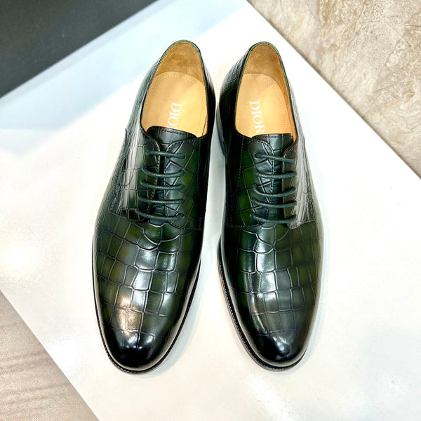 CD CROCODILE MOTIF BASIC OXFORD JUNIPER CALFSKIN