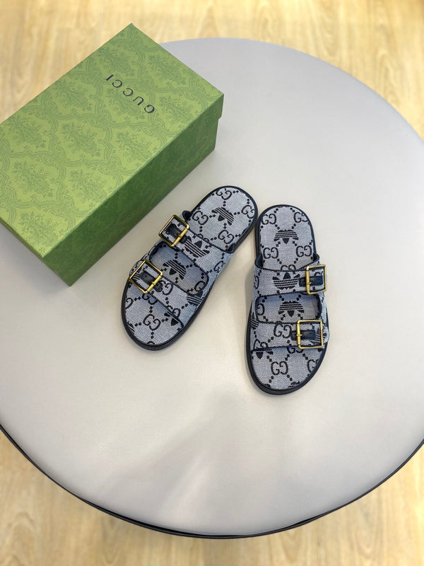 GG x Adidas Men's Sandals Slide Grey Canvas 558899