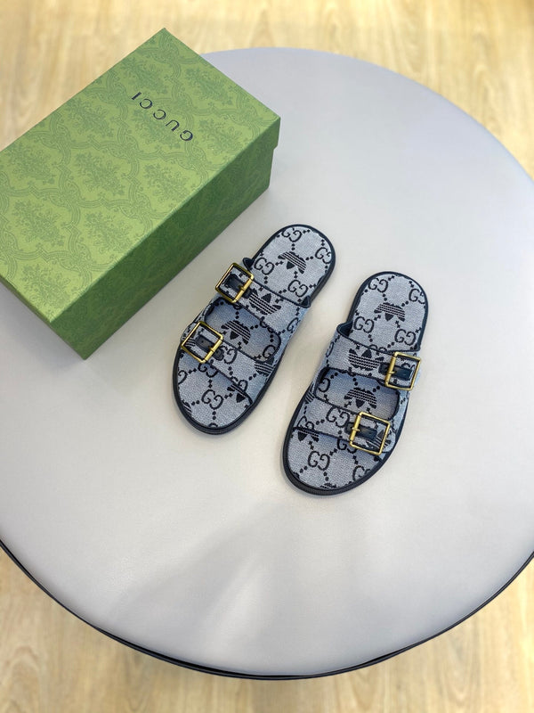 GG x Adidas Men's Sandals Slide Grey Canvas 558899