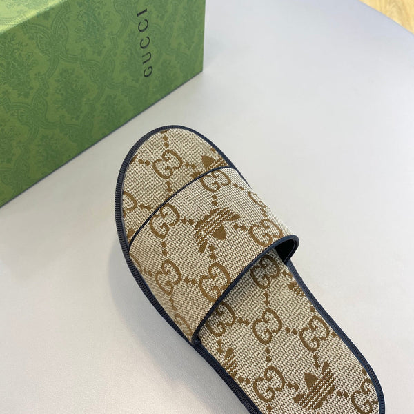 GG x Adidas Men's Sandals Slide Brown Canvas 558907