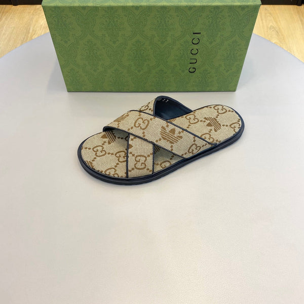 GG x Adidas Men's Sandals Slide Brown Canvas 558910