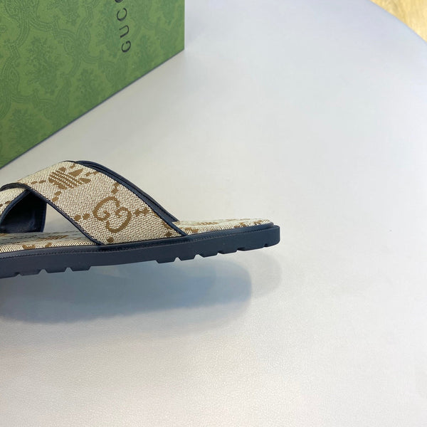 GG x Adidas Men's Sandals Slide Brown Canvas 558910