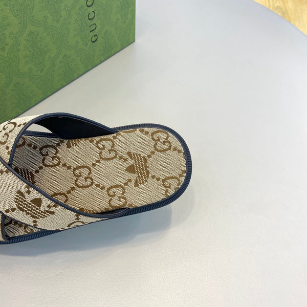 GG x Adidas Men's Sandals Slide Brown Canvas 558910