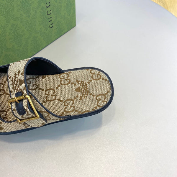 GG x Adidas Men's Sandals Slide Brown Canvas 558909