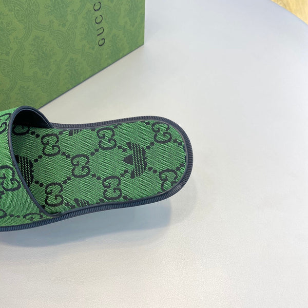 GG x Adidas Men's Sandals Slide Green Canvas 558904