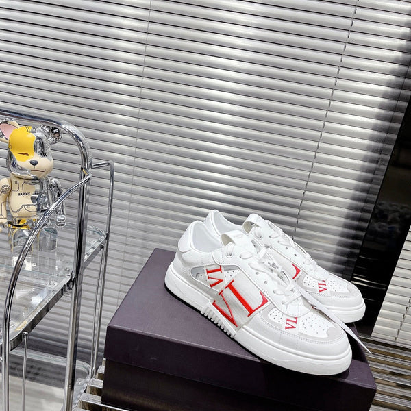Valenti Low Top VL7N White Mix Red Calfskin And Canvas 993727