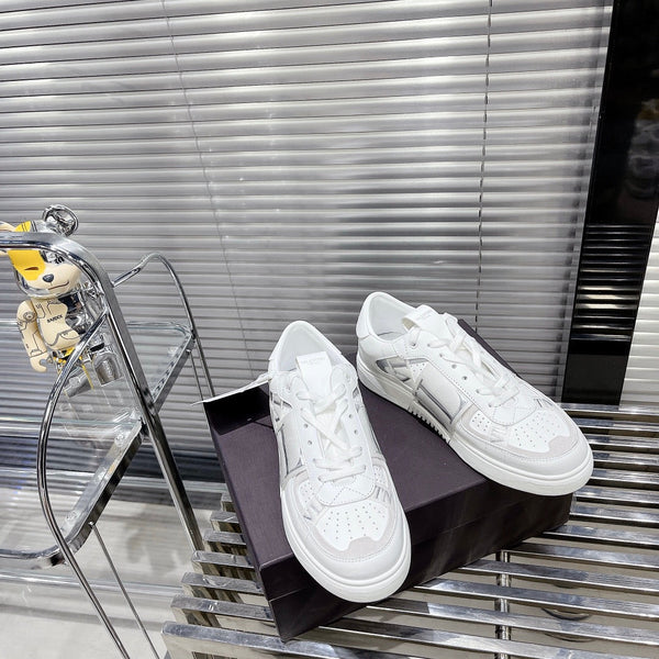 Valenti Low Top VL7N White Mix Grey Calfskin And Canvas 993731