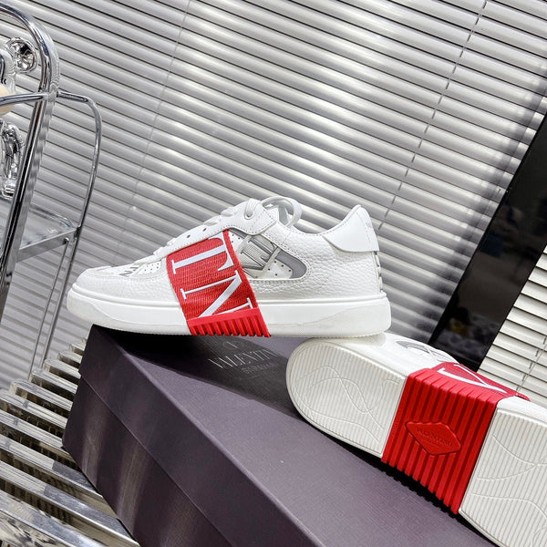 Valenti Low Top VL7N White Mix Red Calfskin And Canvas 993732