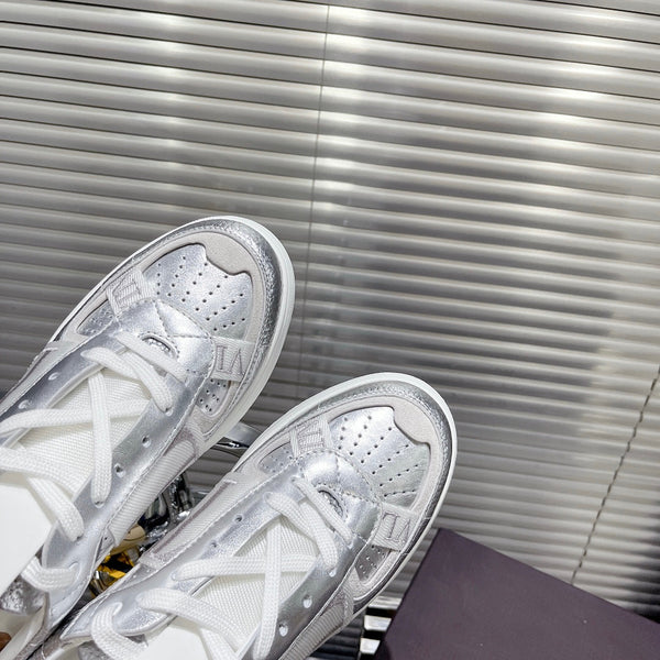 Valenti Low Top VL7N Grey Sliver Calfskin And Canvas 993735