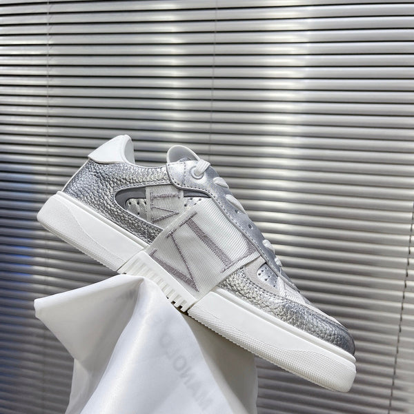 Valenti Low Top VL7N Grey Sliver Calfskin And Canvas 993735