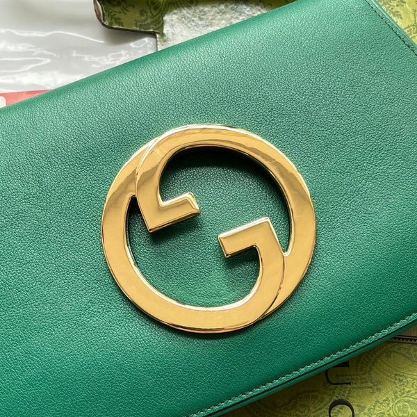 BORSA A TRACOLLA BLONDIE 28 IN PELLE DI AGNELLO VERDE CASTLETON CON FERRAMENTA ORO