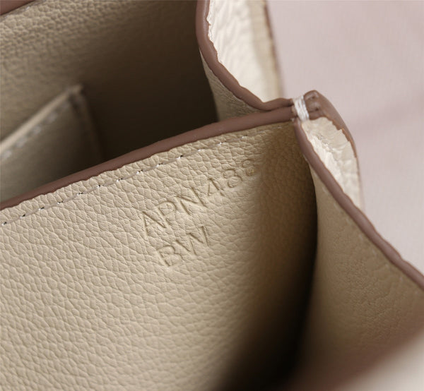 HM CONSTANCE 23 PELLE DI VITELLO GOFFRATA COCCODRILLO BIANCA FERRAMENTA ORO